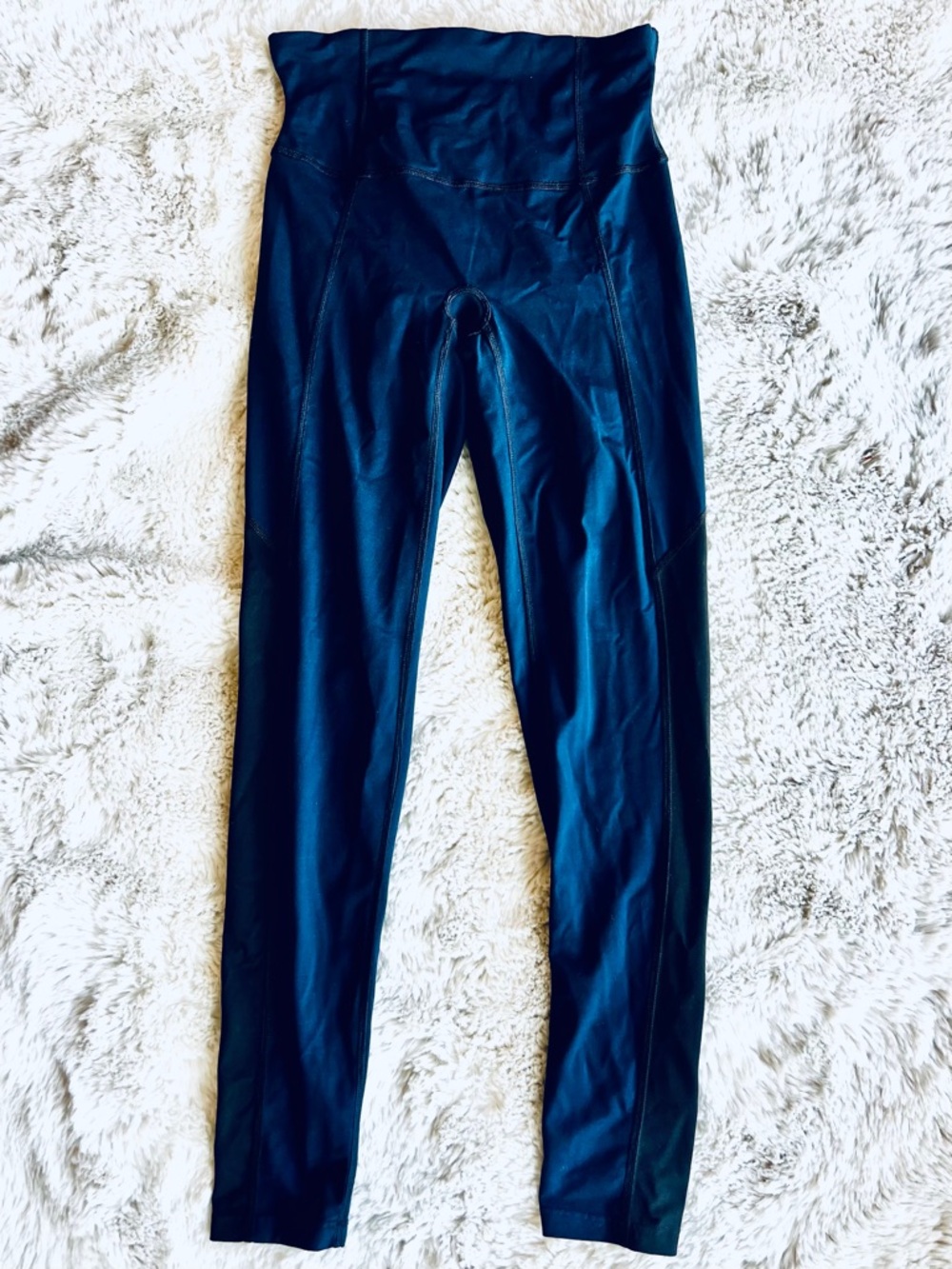 SPANX Tummy Shaping Legging Yoga Workout Cross-Training Navy Black